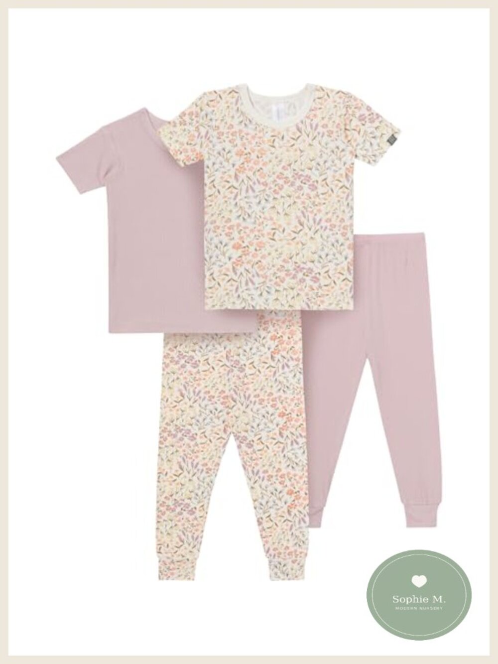Toddler Viscose 4-Piece Pajama Set Snug Fit Short Sleeve